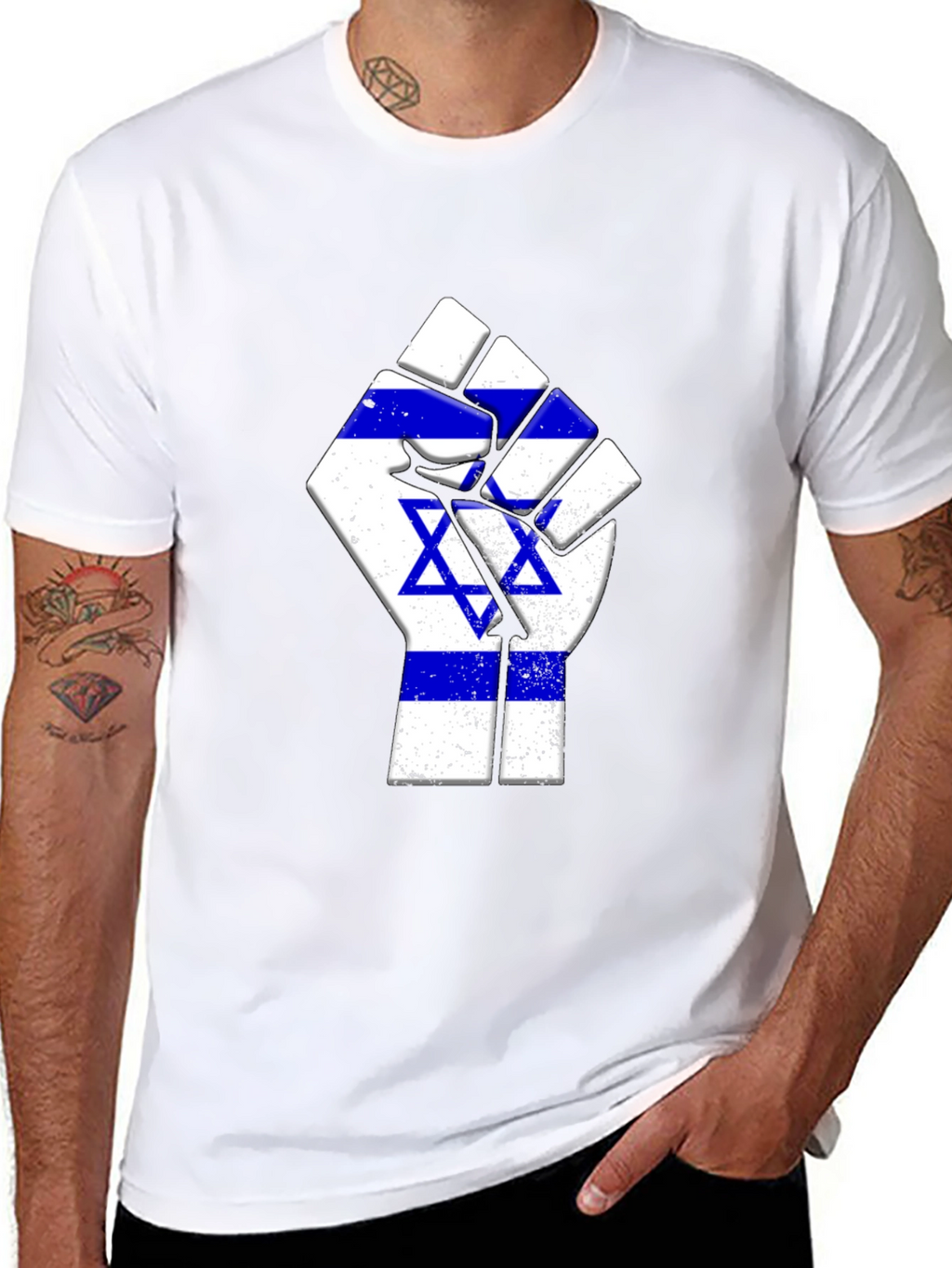 Israel Flag Fist T-Shirt - Support Israel