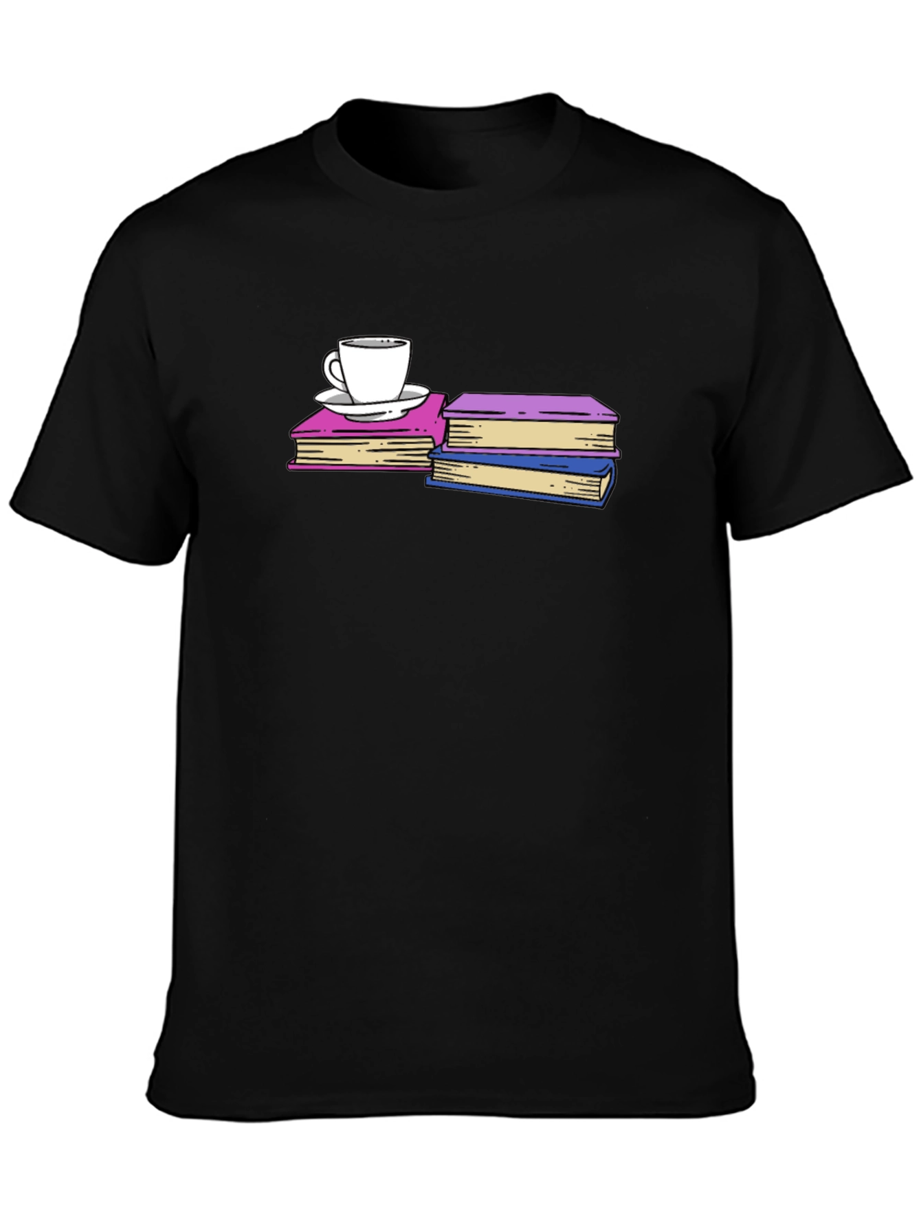 Books and Coffee T-Shirt - Black Unisex Tee