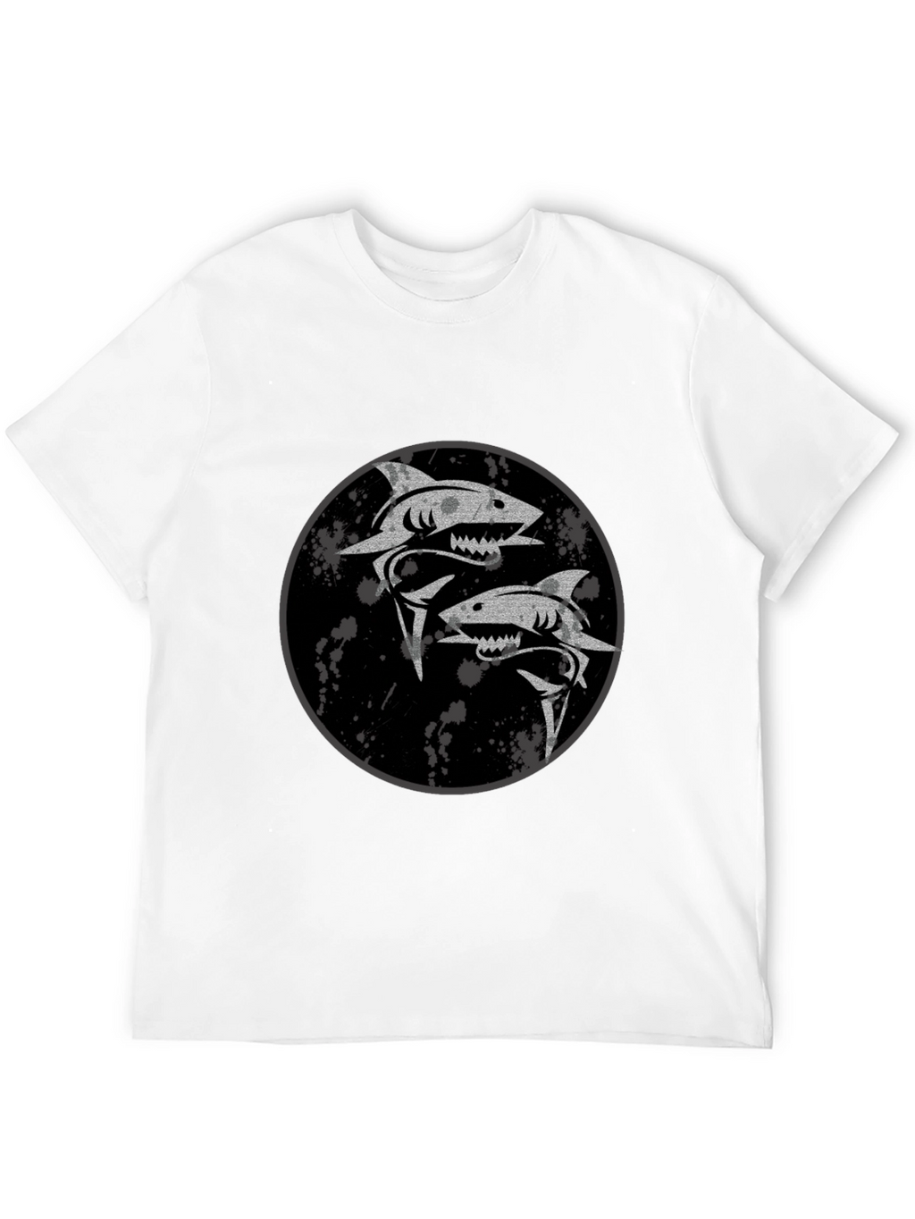 Shark Yin Yang Graphic Black T-Shirt