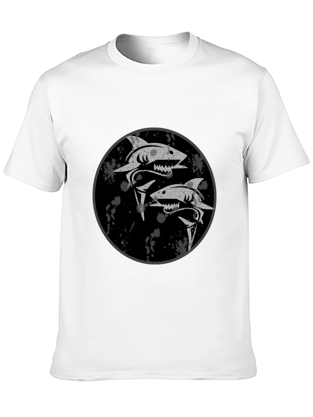 Shark Yin Yang Graphic Black T-Shirt
