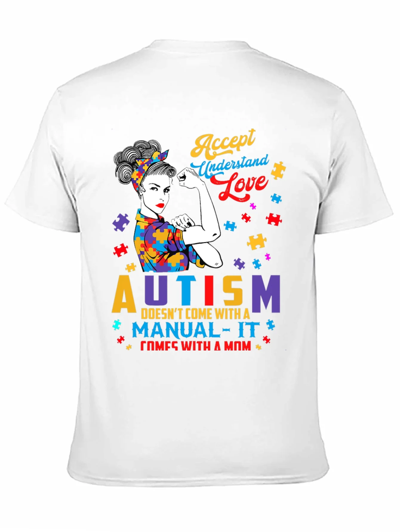 Autism Mom Graphic Tee - Accept Understand Love T-Shirt