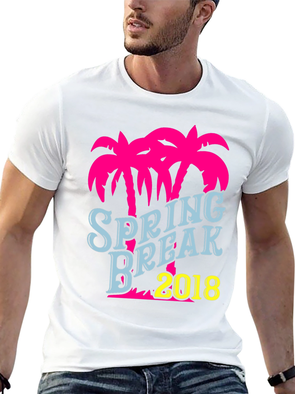 Spring Break 2018 Palm Tree Graphic T-Shirt