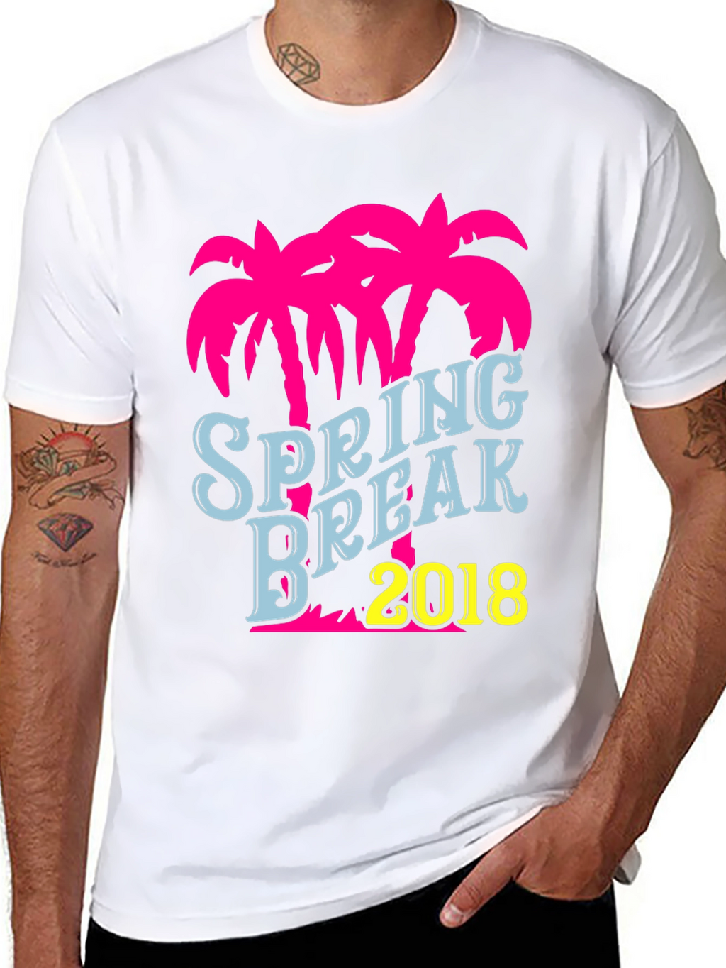 Spring Break 2018 Palm Tree Graphic T-Shirt