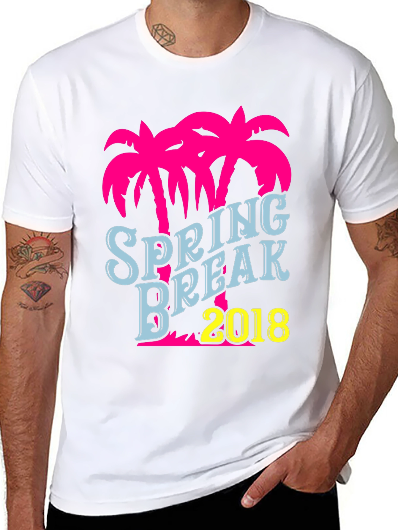 Spring Break 2018 Palm Tree Graphic T-Shirt