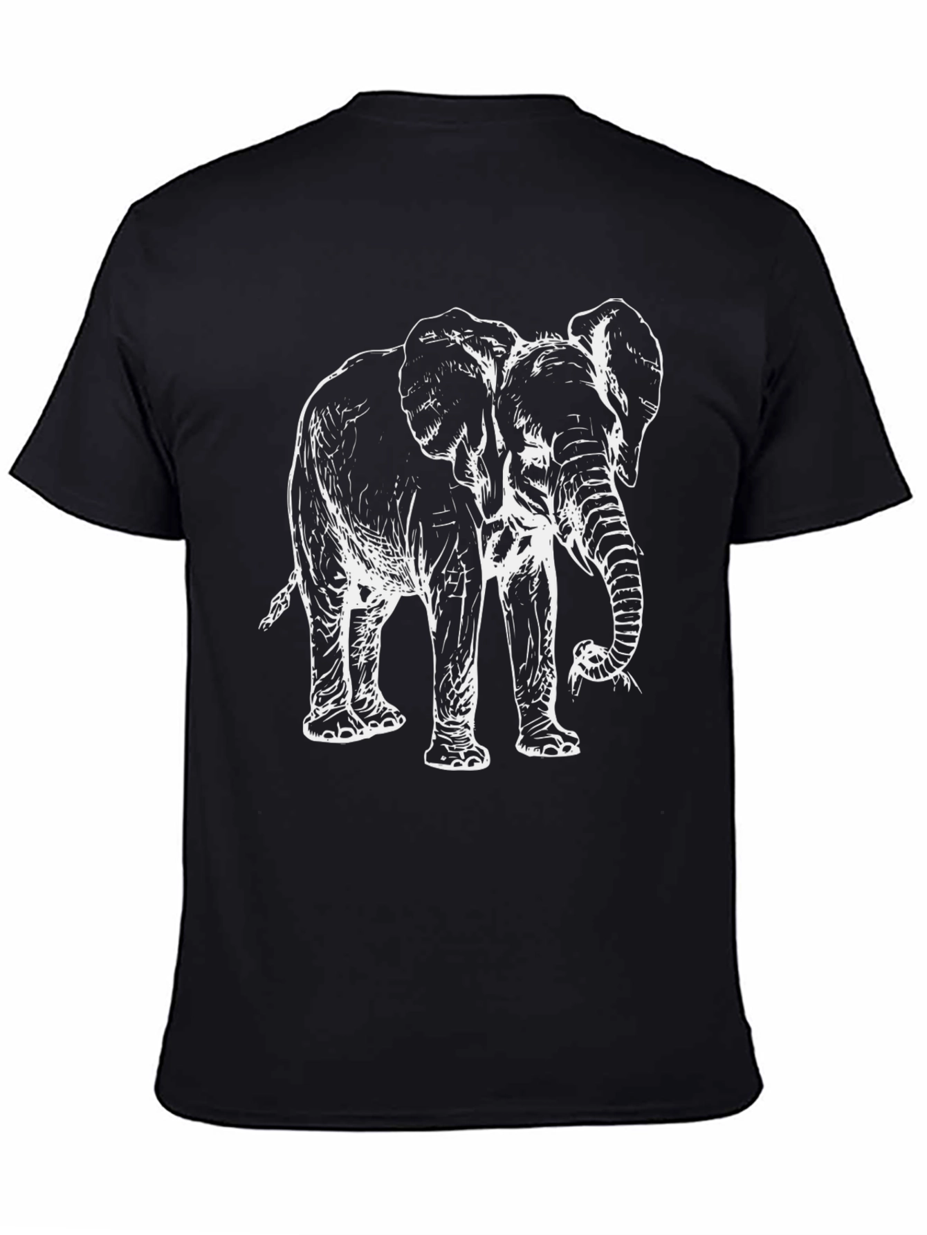 Black Elephant Graphic Tee - Animal Lovers T-Shirt