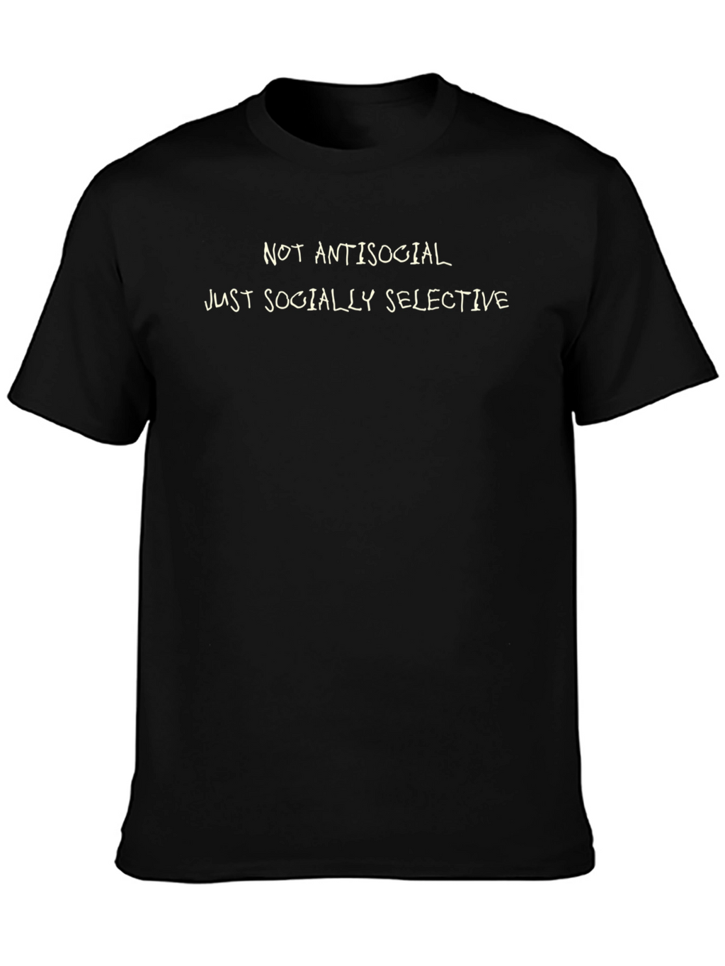 Not Antisocial Socially Selective Black T-Shirt