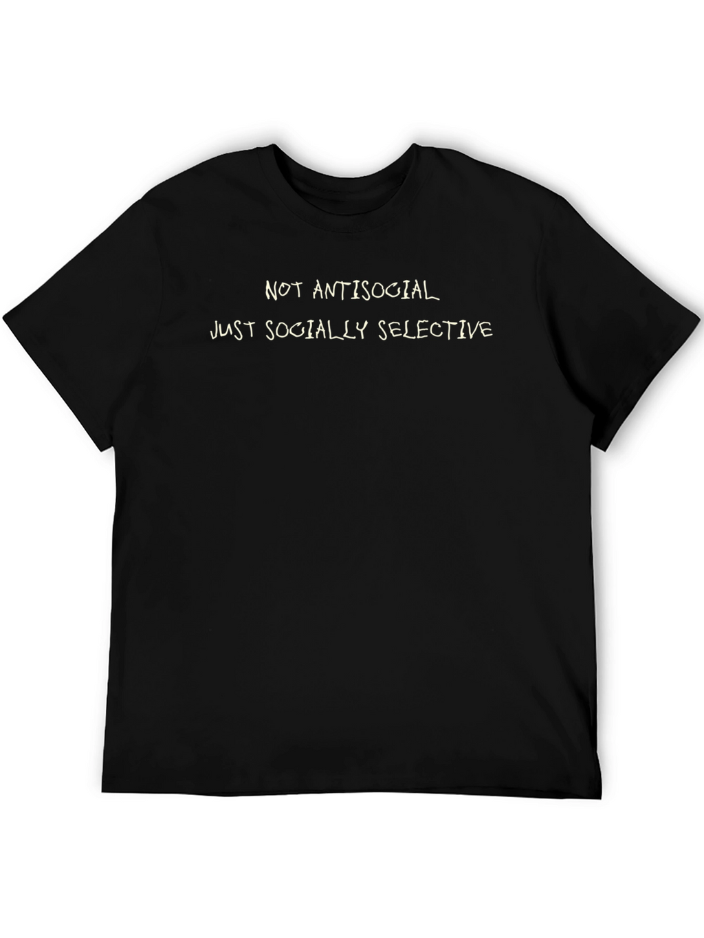 Not Antisocial Socially Selective Black T-Shirt