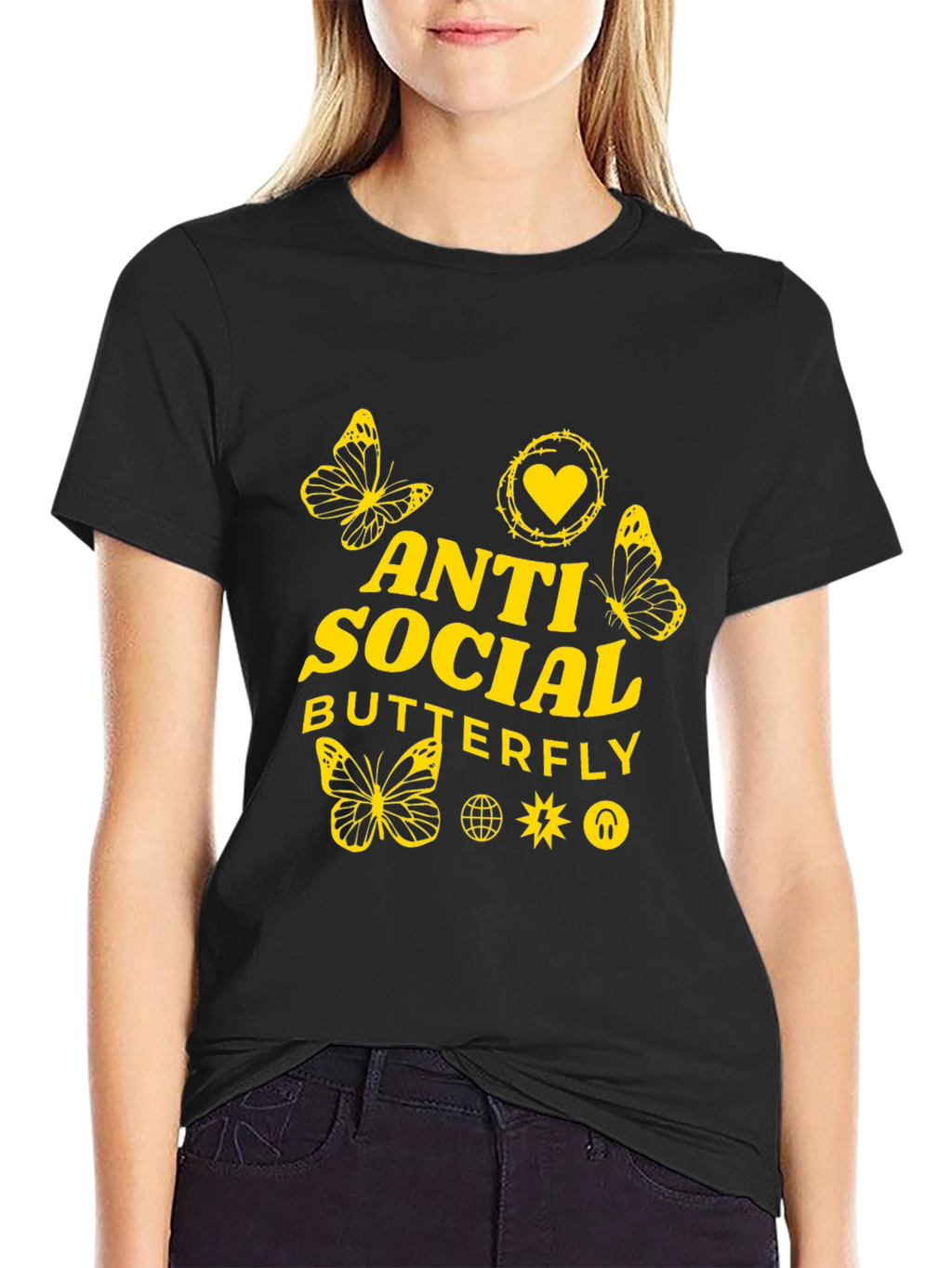 Anti Social Butterfly Graphic Tee