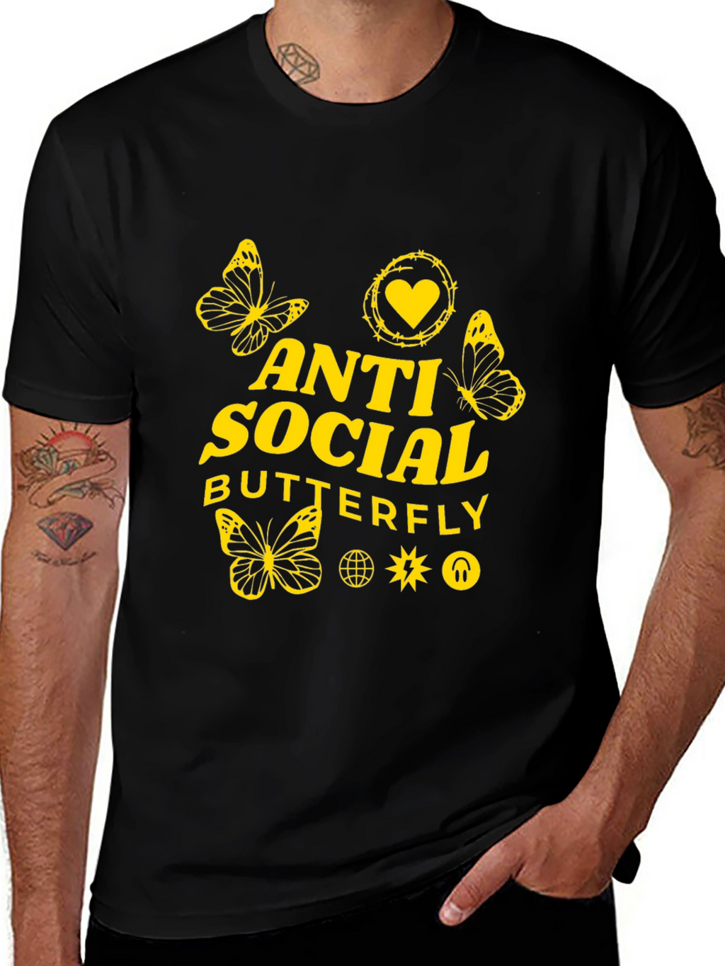Anti Social Butterfly Graphic Tee