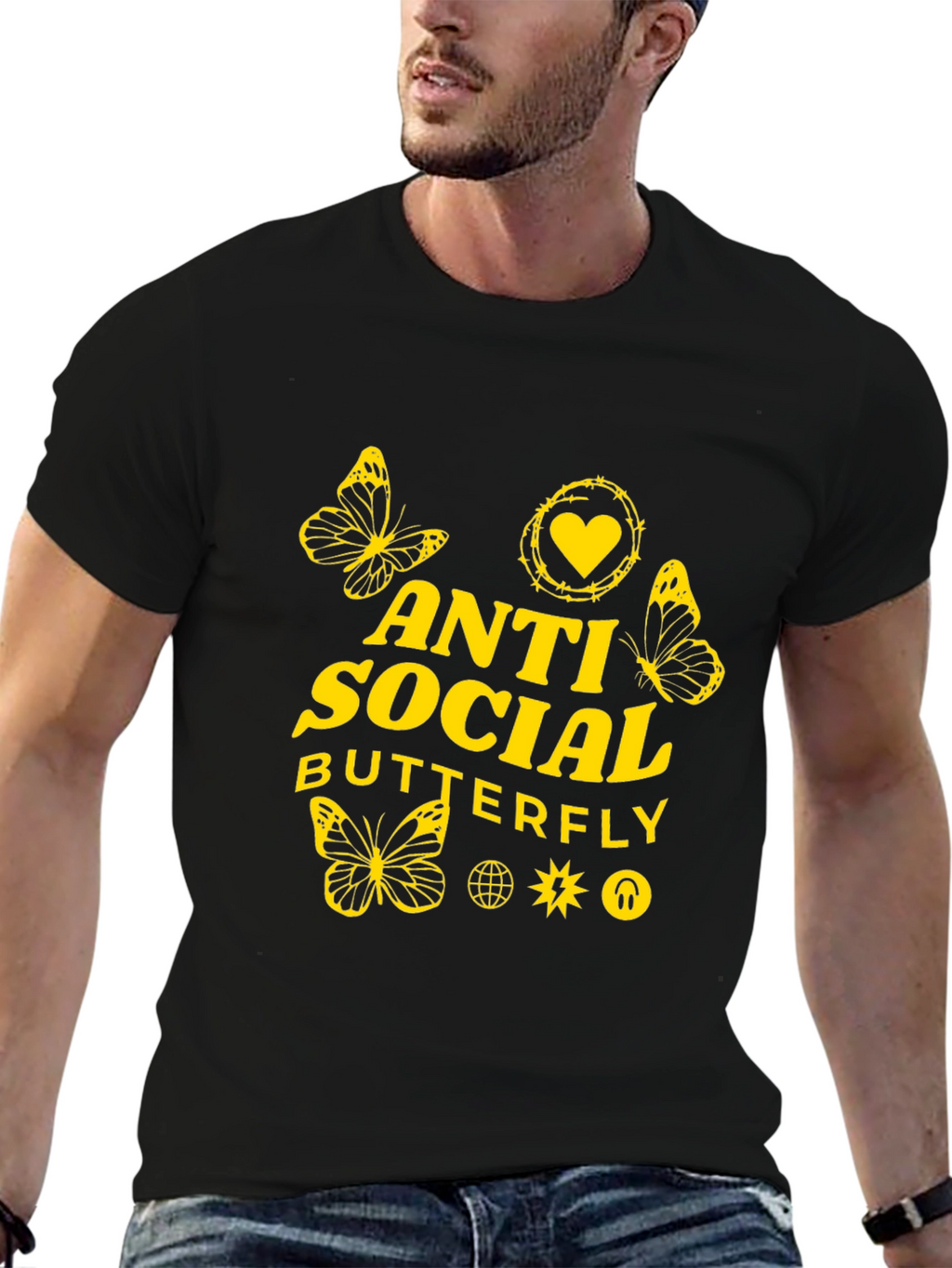 Anti Social Butterfly Graphic Tee