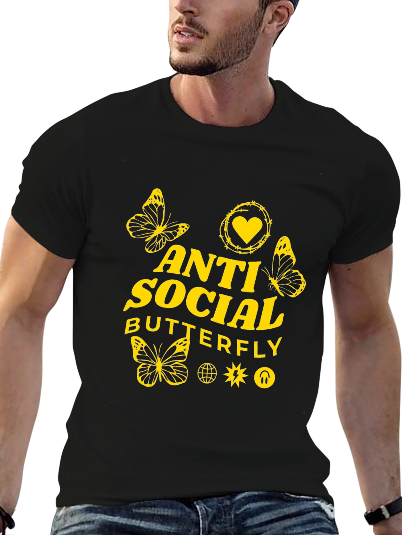Anti Social Butterfly Graphic Tee