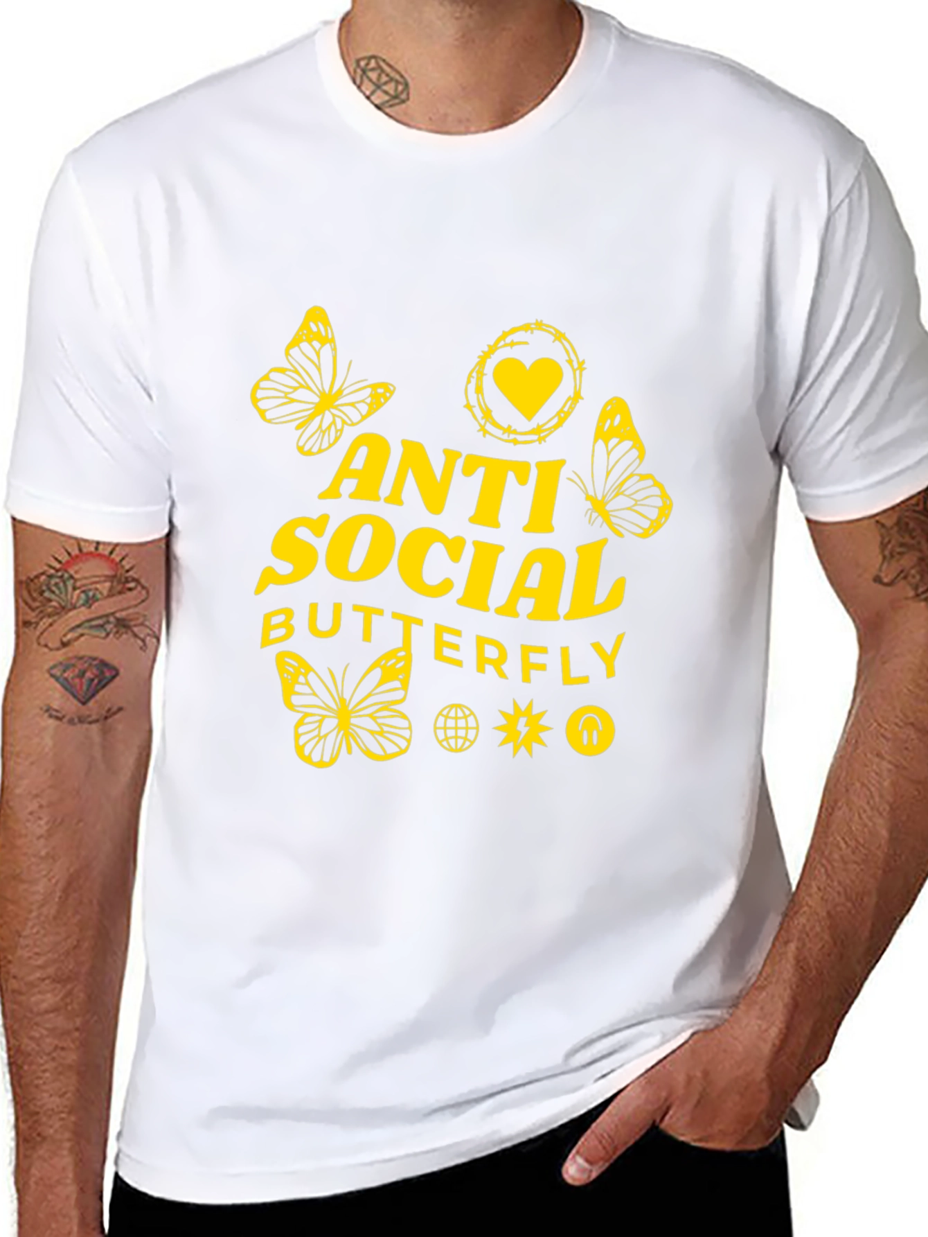 Anti Social Butterfly Graphic Tee