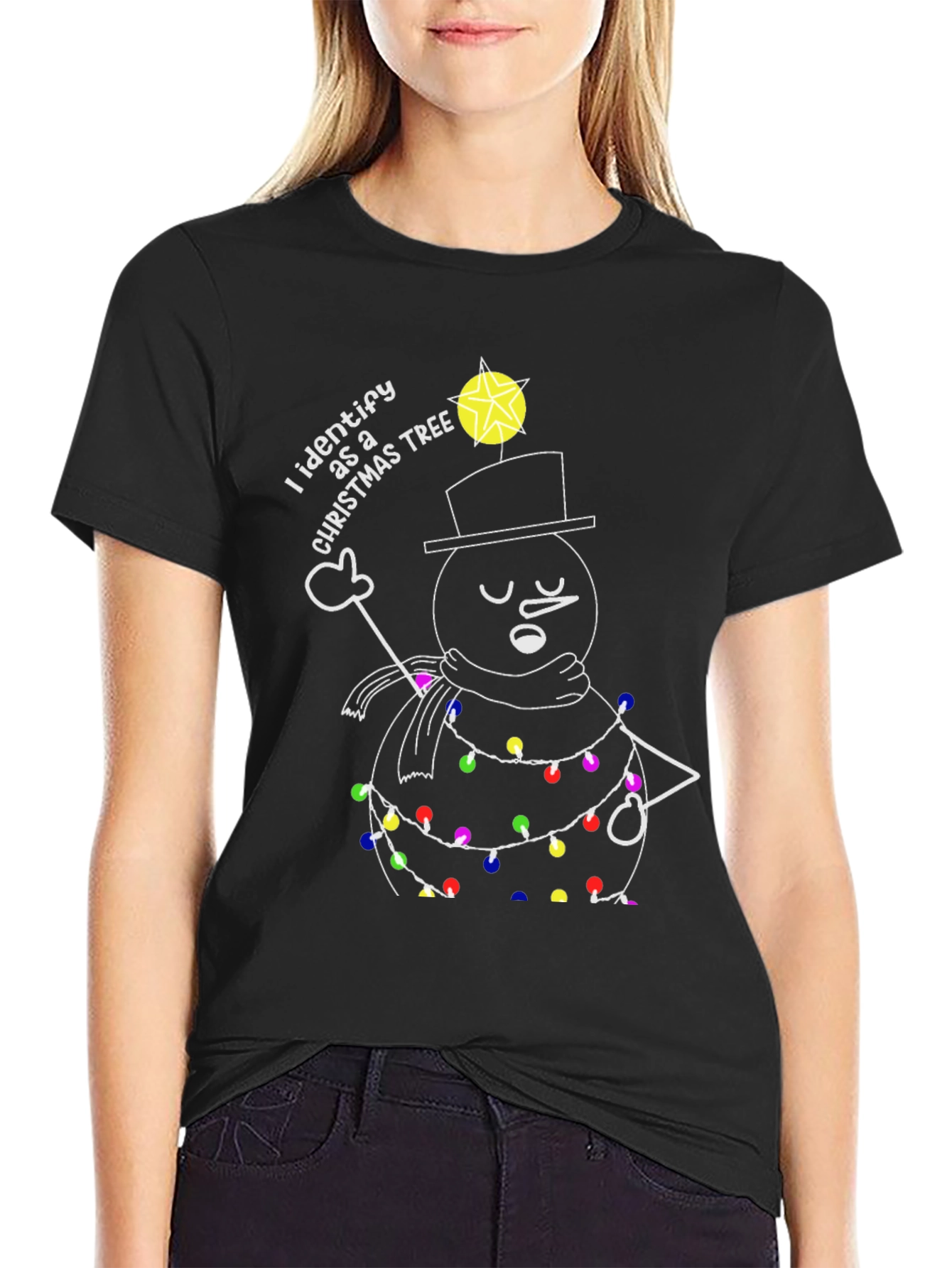 I Identify as Christmas Tree T-Shirt - Holiday Humor