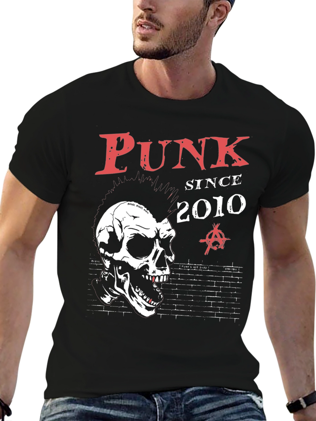 Punk Since 2010 Graphic Tee - Skull Design
