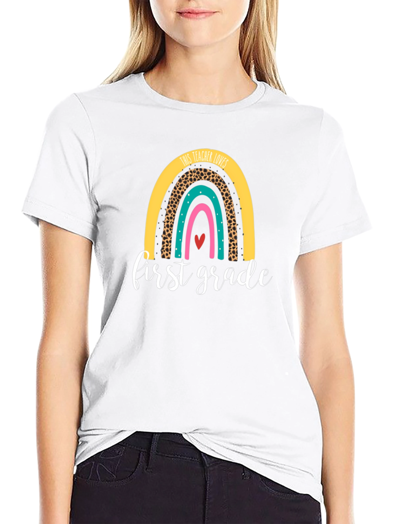First Grade Teacher Rainbow T-Shirt