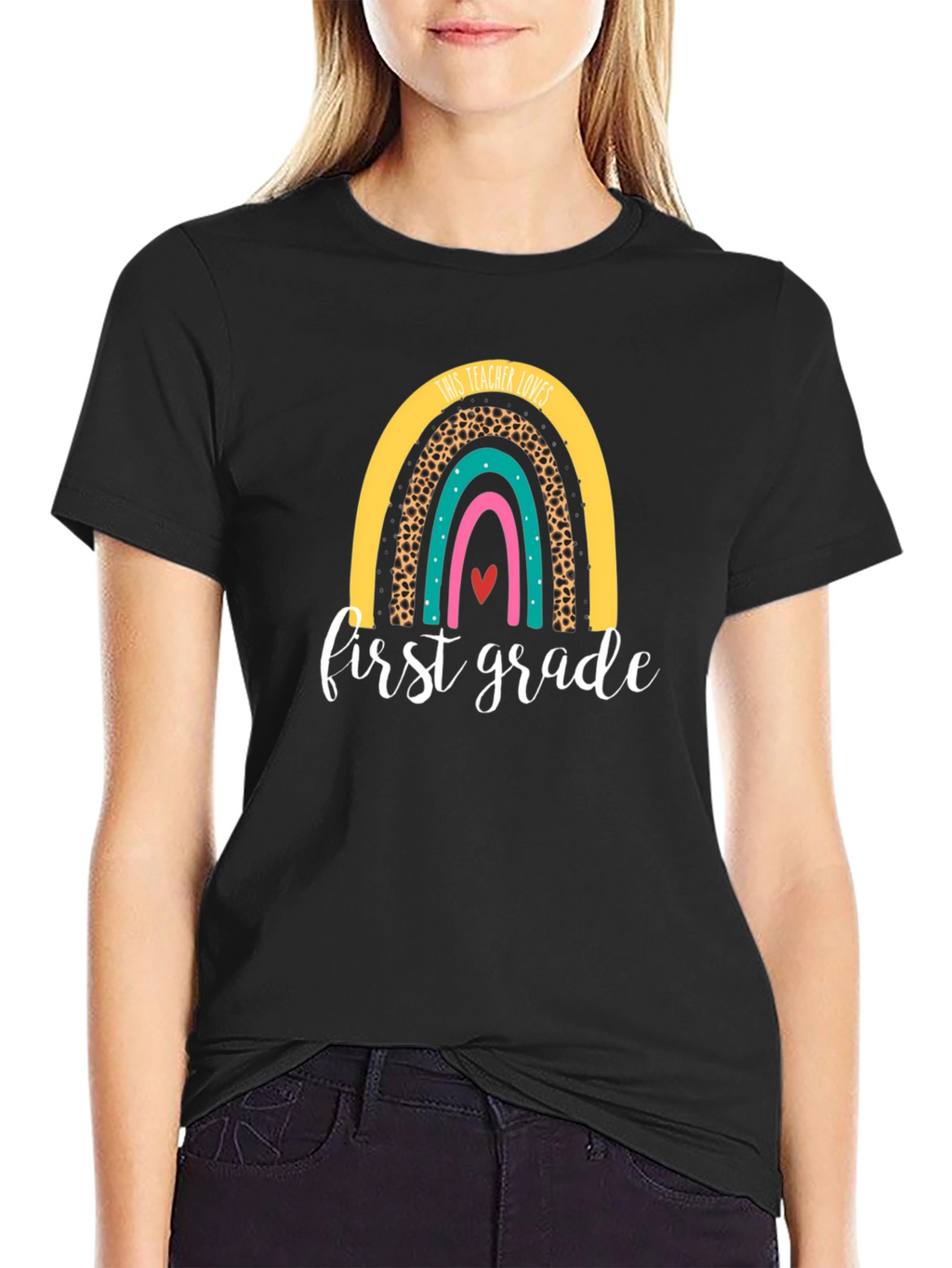 First Grade Teacher Rainbow T-Shirt