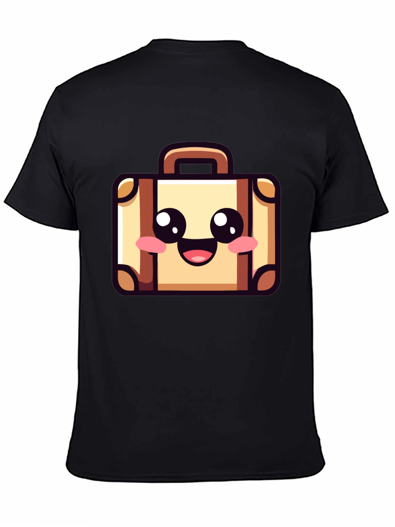 Kawaii Suitcase Graphic Black T-Shirt