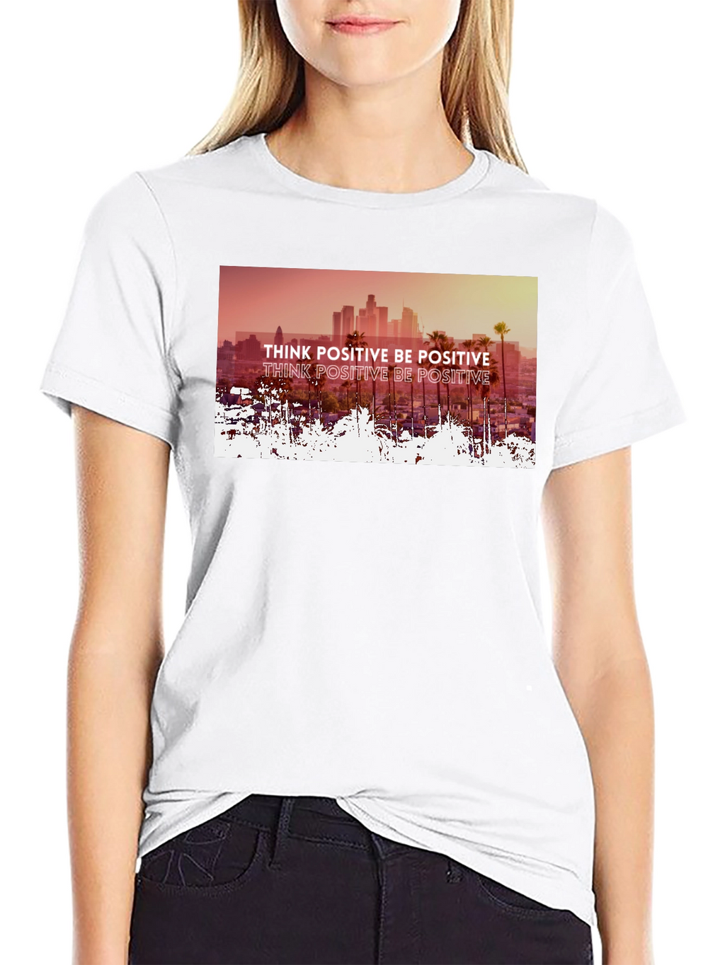 Think Positive Graphic Tee - Mens Black T-Shirt