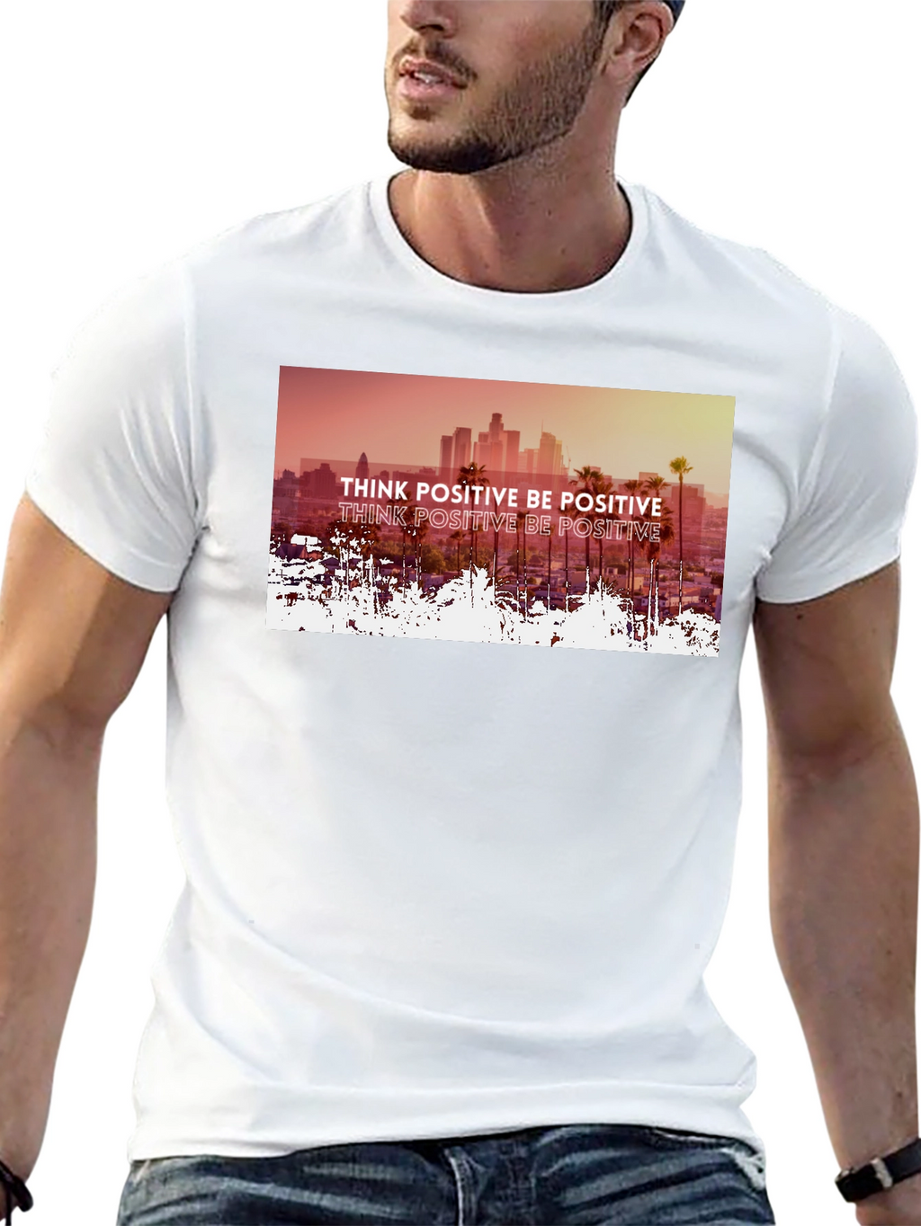Think Positive Graphic Tee - Mens Black T-Shirt