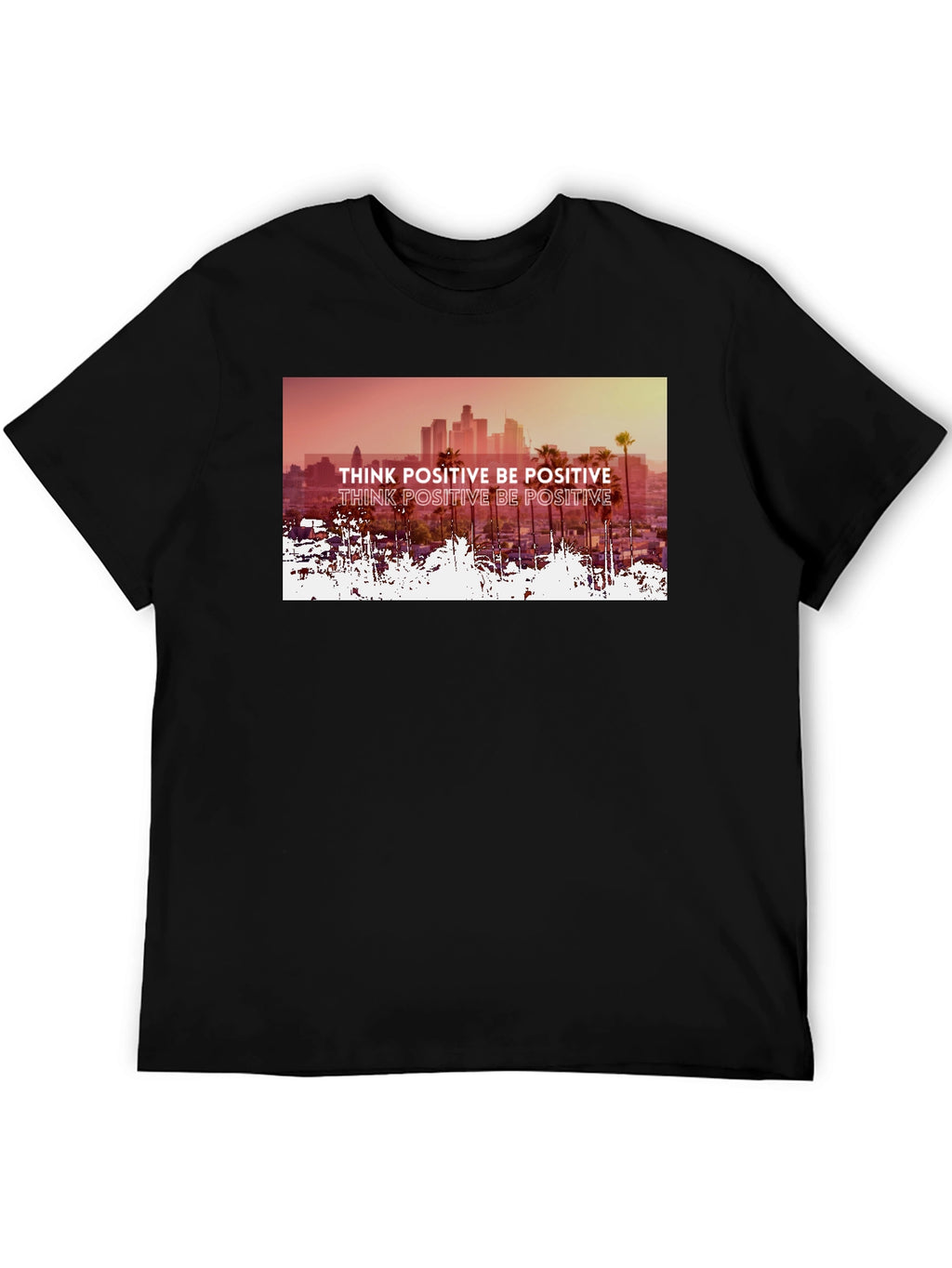 Think Positive Graphic Tee - Mens Black T-Shirt