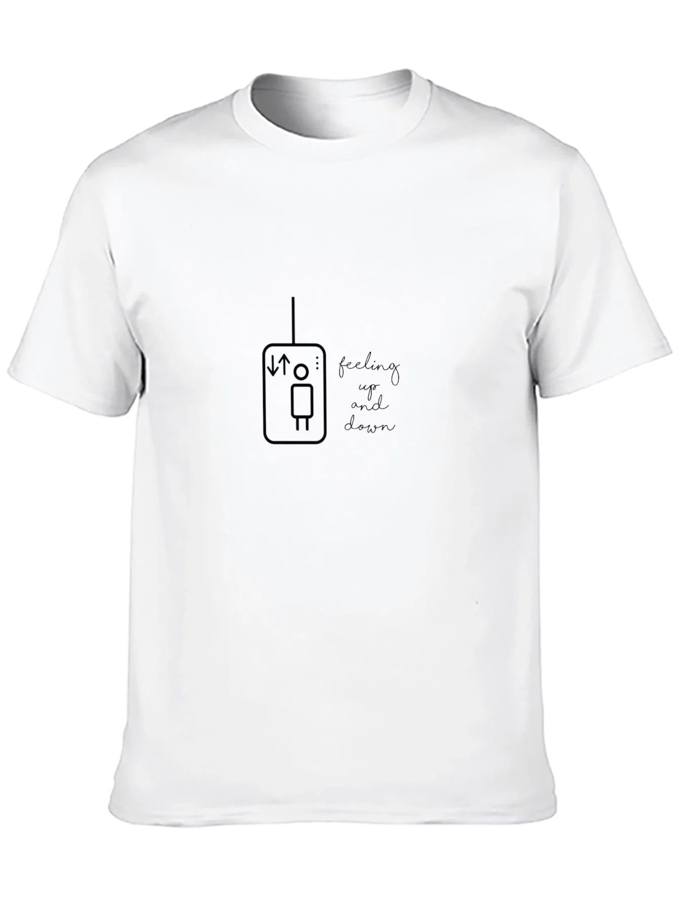 Feeling Up and Down Graphic Tee - Soft Black Cotton