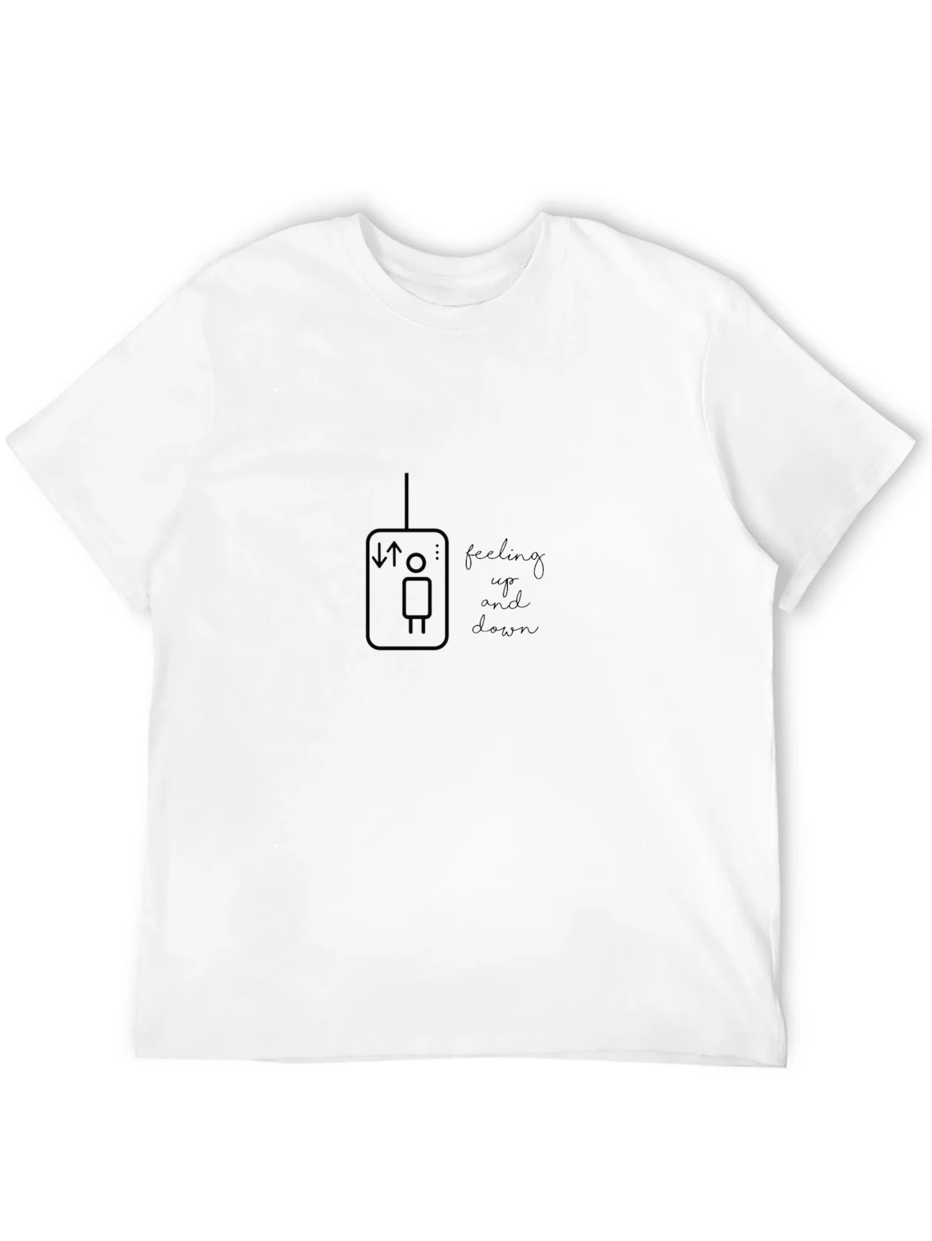 Feeling Up and Down Graphic Tee - Soft Black Cotton