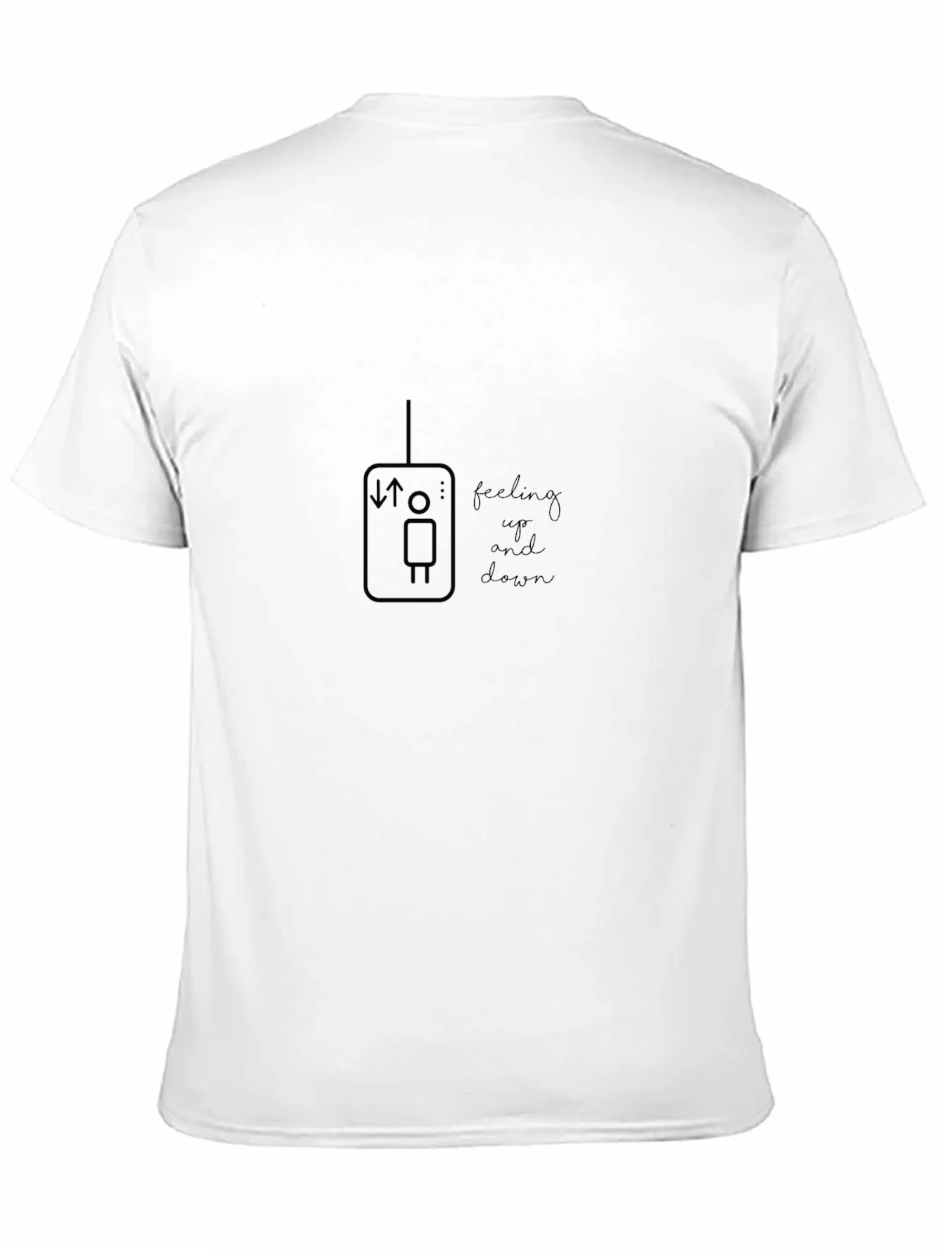 Feeling Up and Down Graphic Tee - Soft Black Cotton