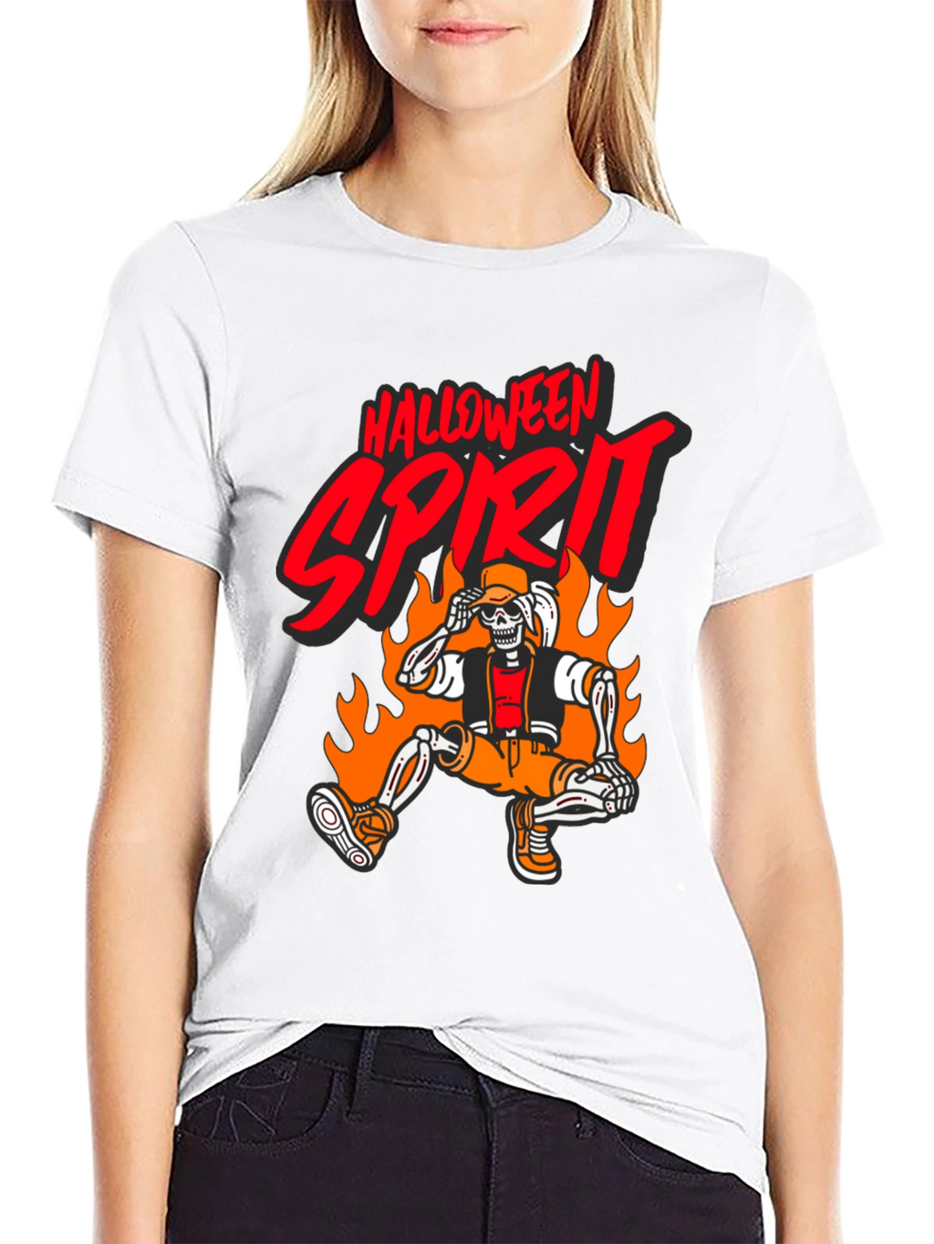 Halloween Spirit Skeleton Graphic Tee