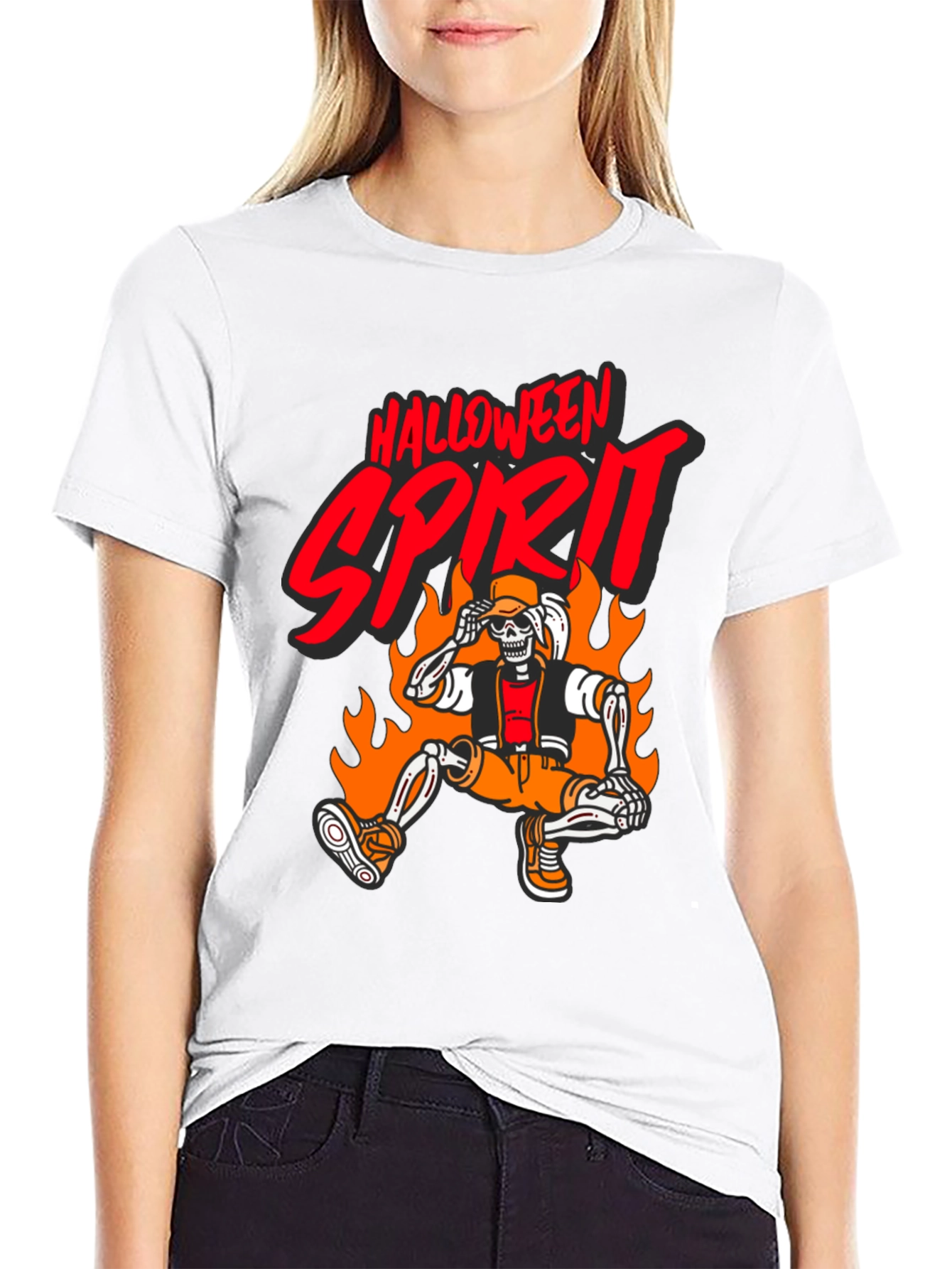 Halloween Spirit Skeleton Graphic Tee