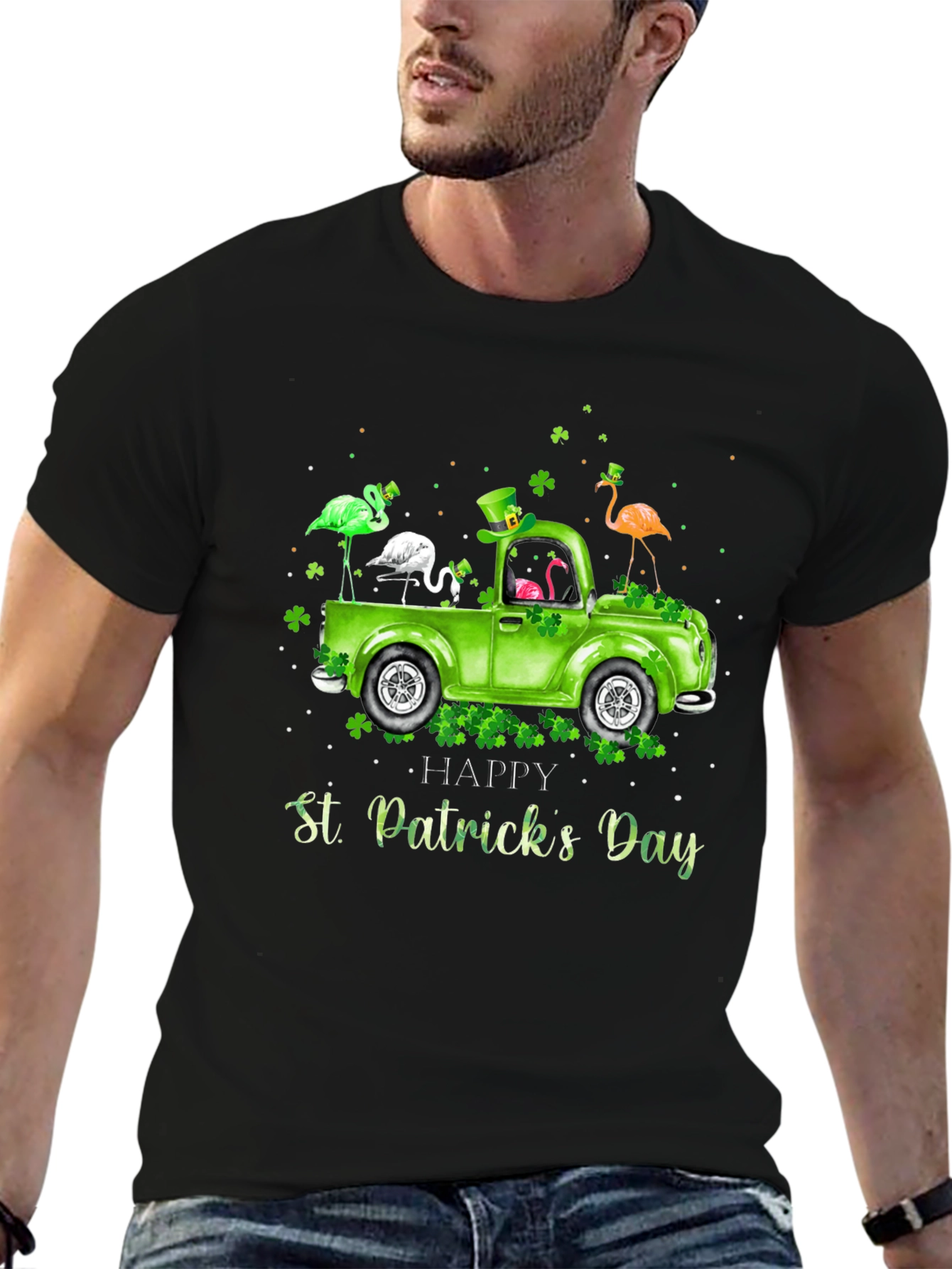 St. Patricks Day Flamingo Truck T-Shirt