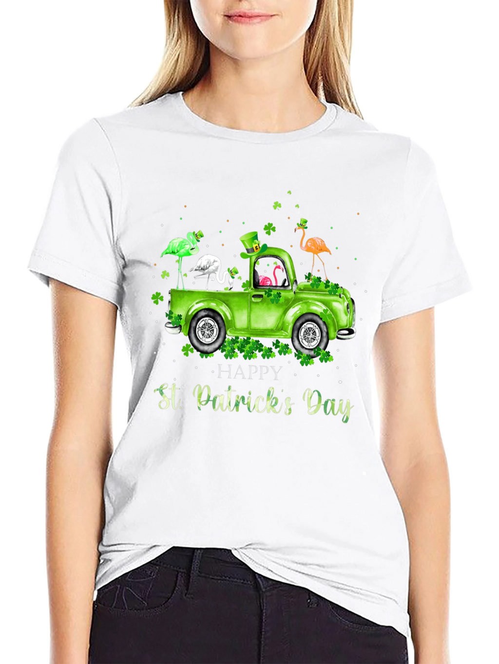 St. Patricks Day Flamingo Truck T-Shirt