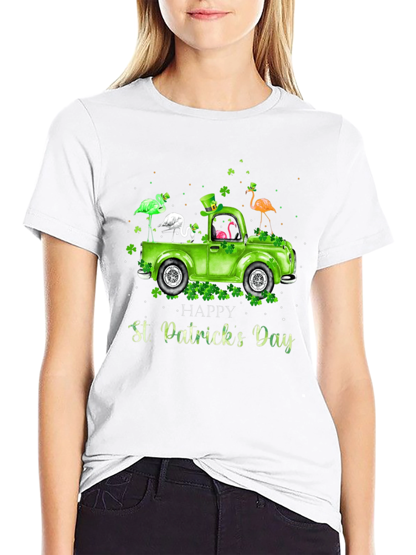 St. Patricks Day Flamingo Truck T-Shirt