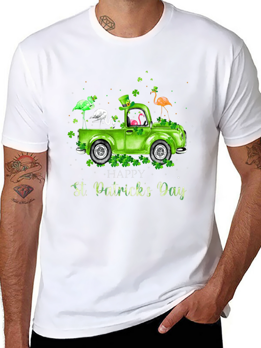 St. Patricks Day Flamingo Truck T-Shirt