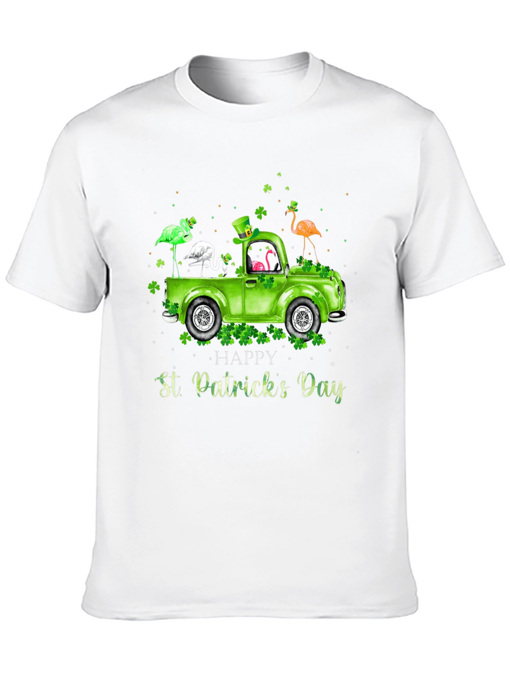 St. Patricks Day Flamingo Truck T-Shirt