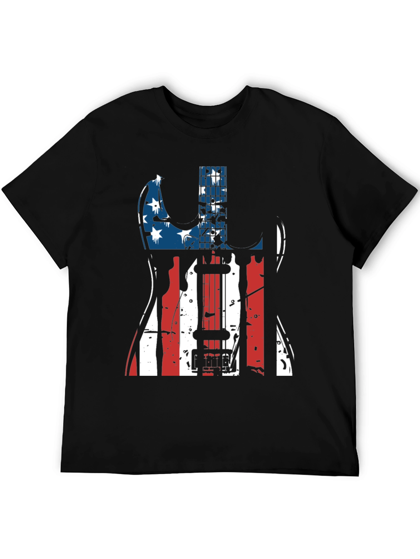 Patriotic Guitar T-Shirt - USA Flag Design