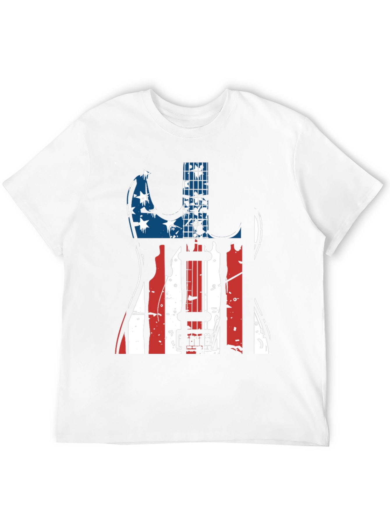 Patriotic Guitar T-Shirt - USA Flag Design