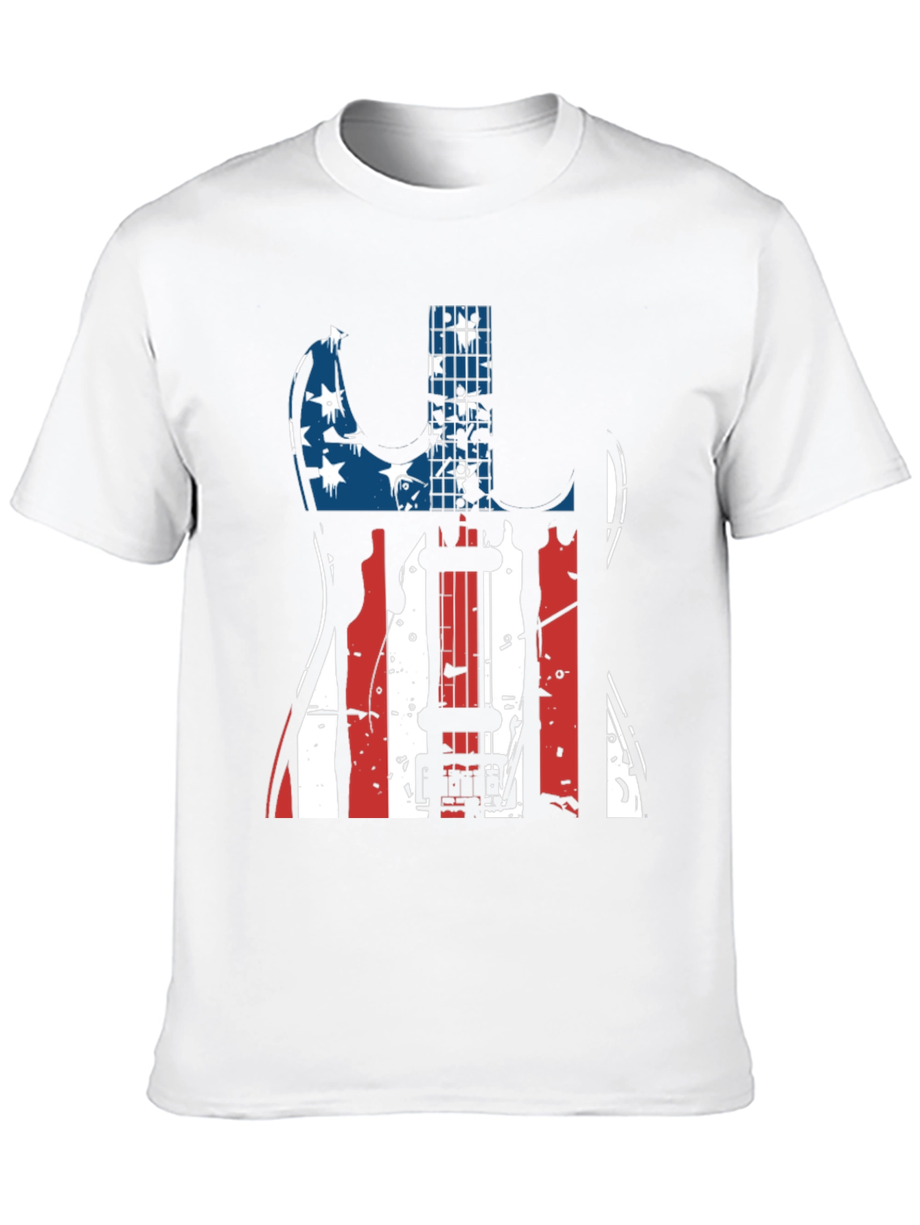 Patriotic Guitar T-Shirt - USA Flag Design