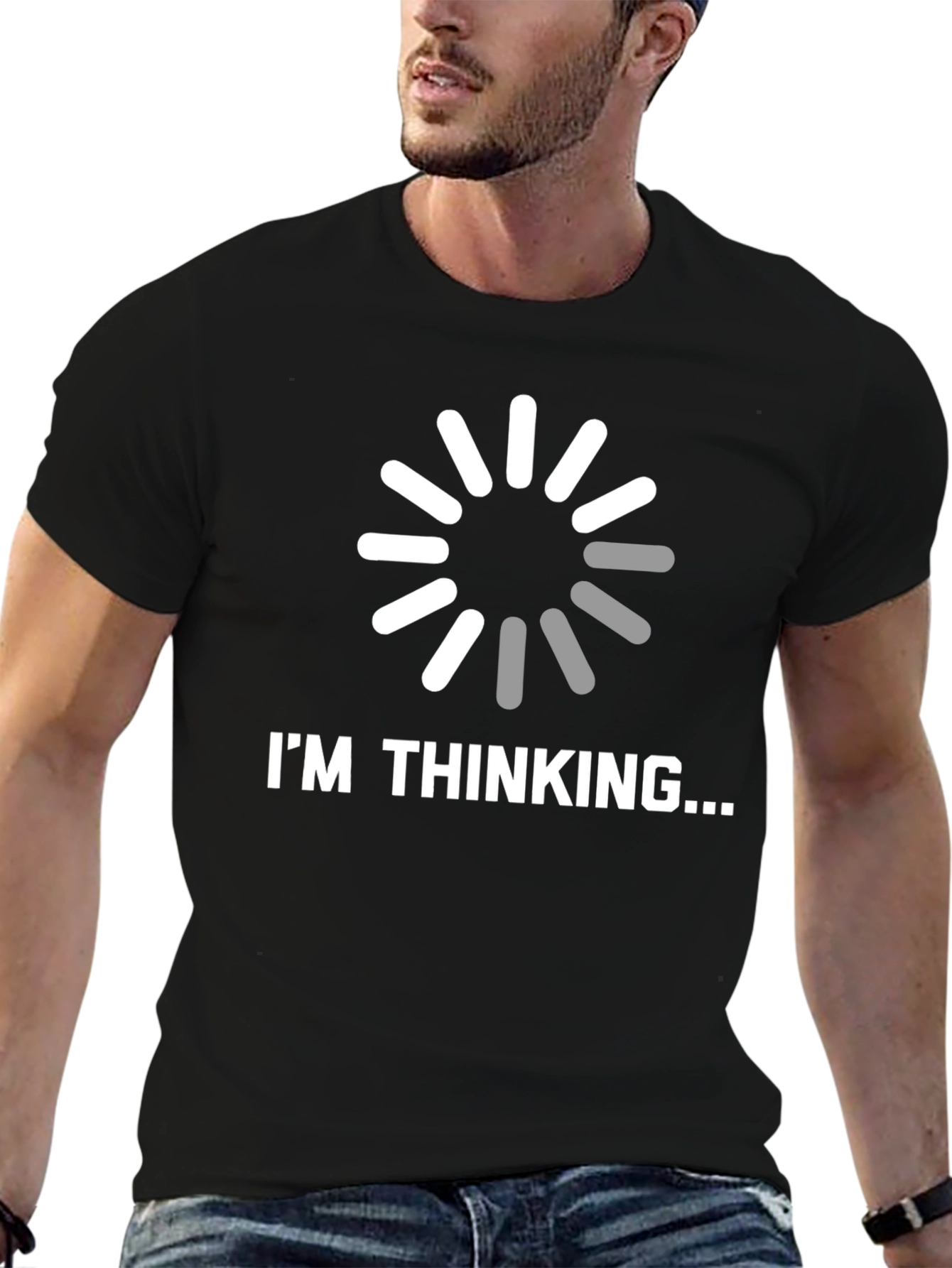 Im Thinking... Funny Graphic Mens Black T-Shirt