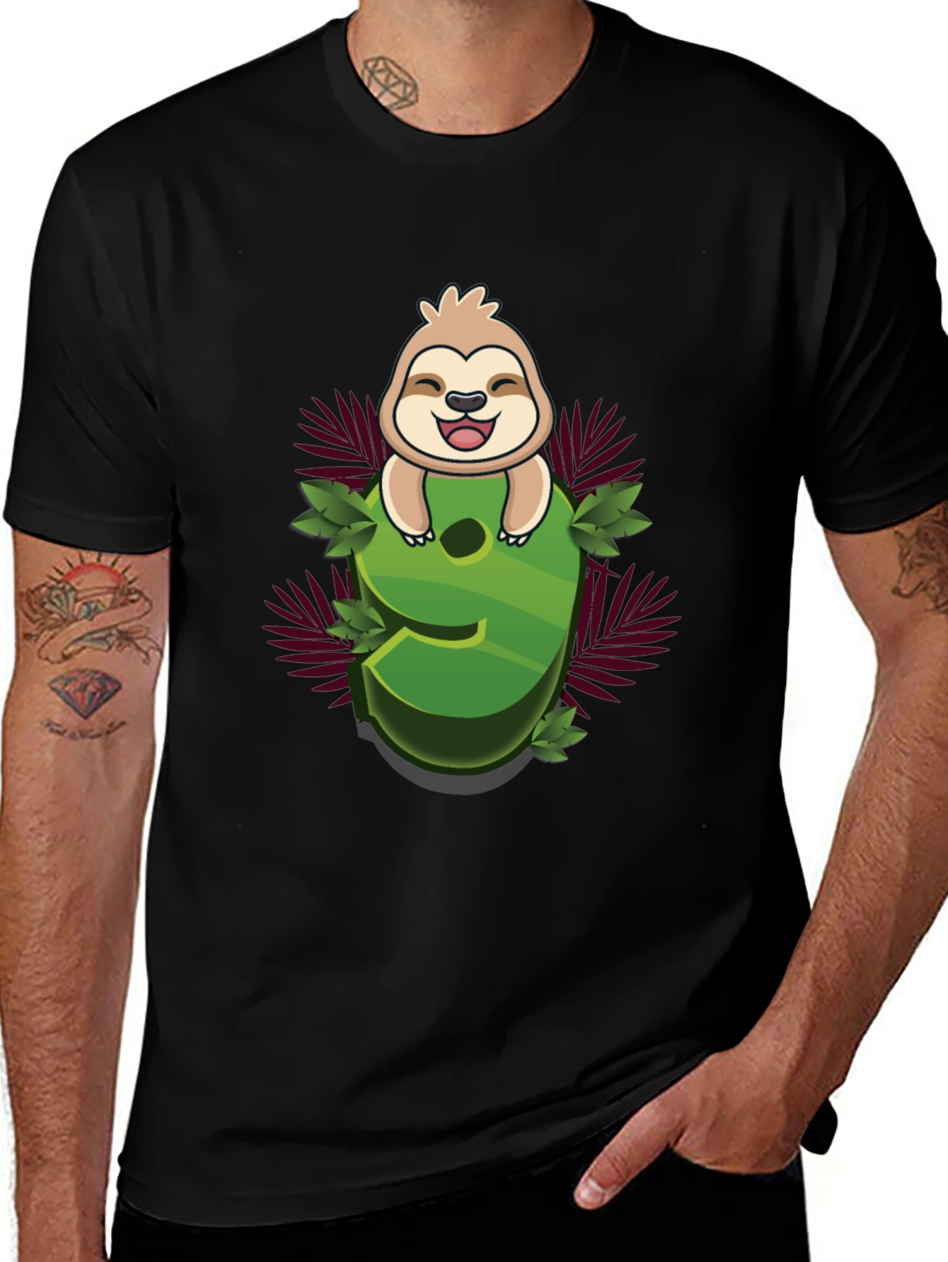 Sloth Number 9 Graphic Tee - Kids Birthday Shirt