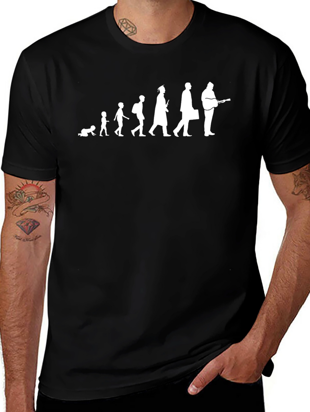 Evolution of Man Guitar T-Shirt