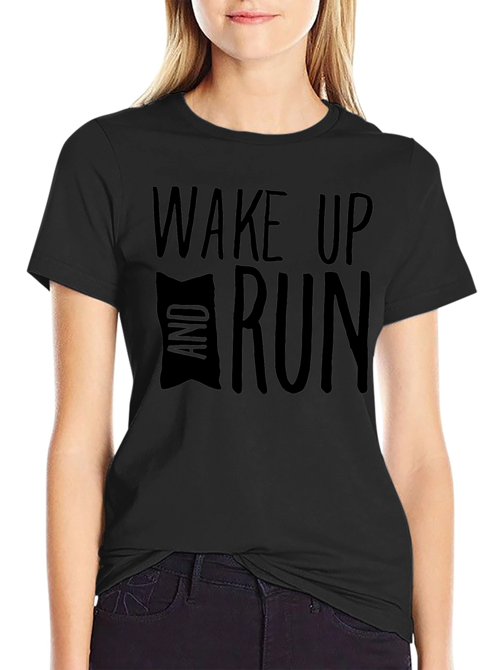Wake Up and Run Black T-Shirt