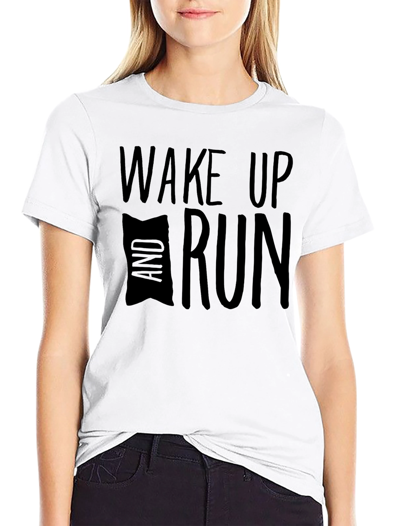 Wake Up and Run Black T-Shirt