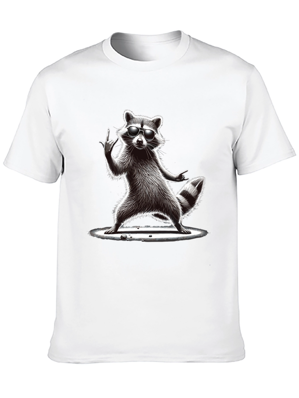 Cool Raccoon Graphic Tee - Rock On!