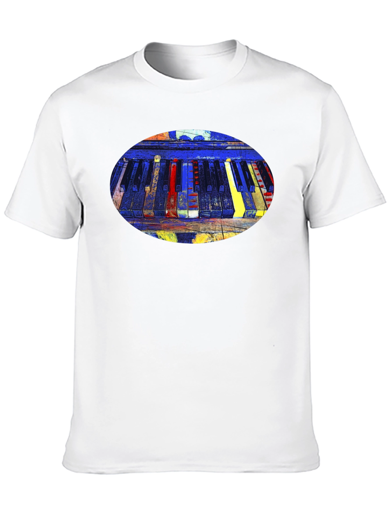Abstract Piano Keys Graphic Tee - Black