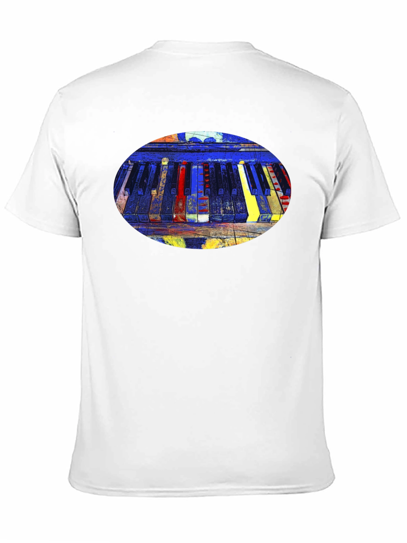 Abstract Piano Keys Graphic Tee - Black