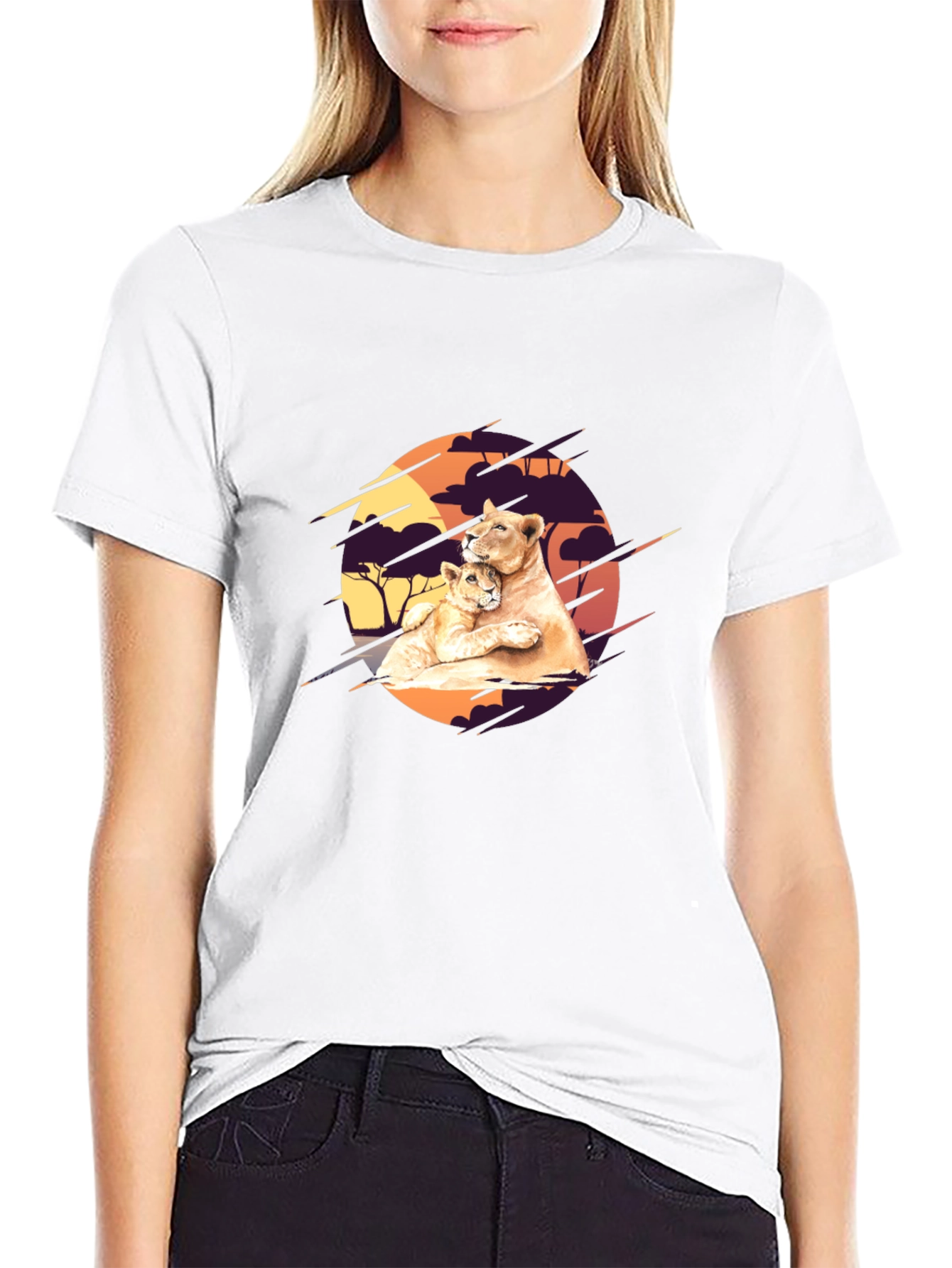 Lioness & Cub Graphic Tee - Black