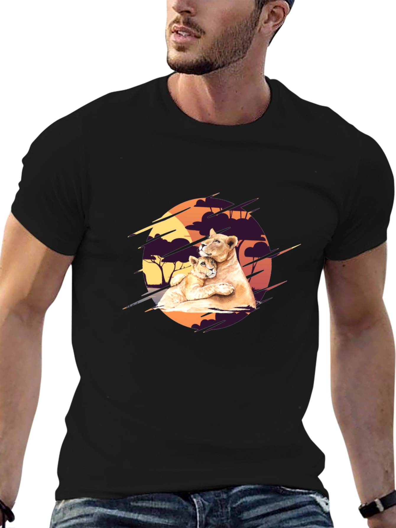 Lioness & Cub Graphic Tee - Black