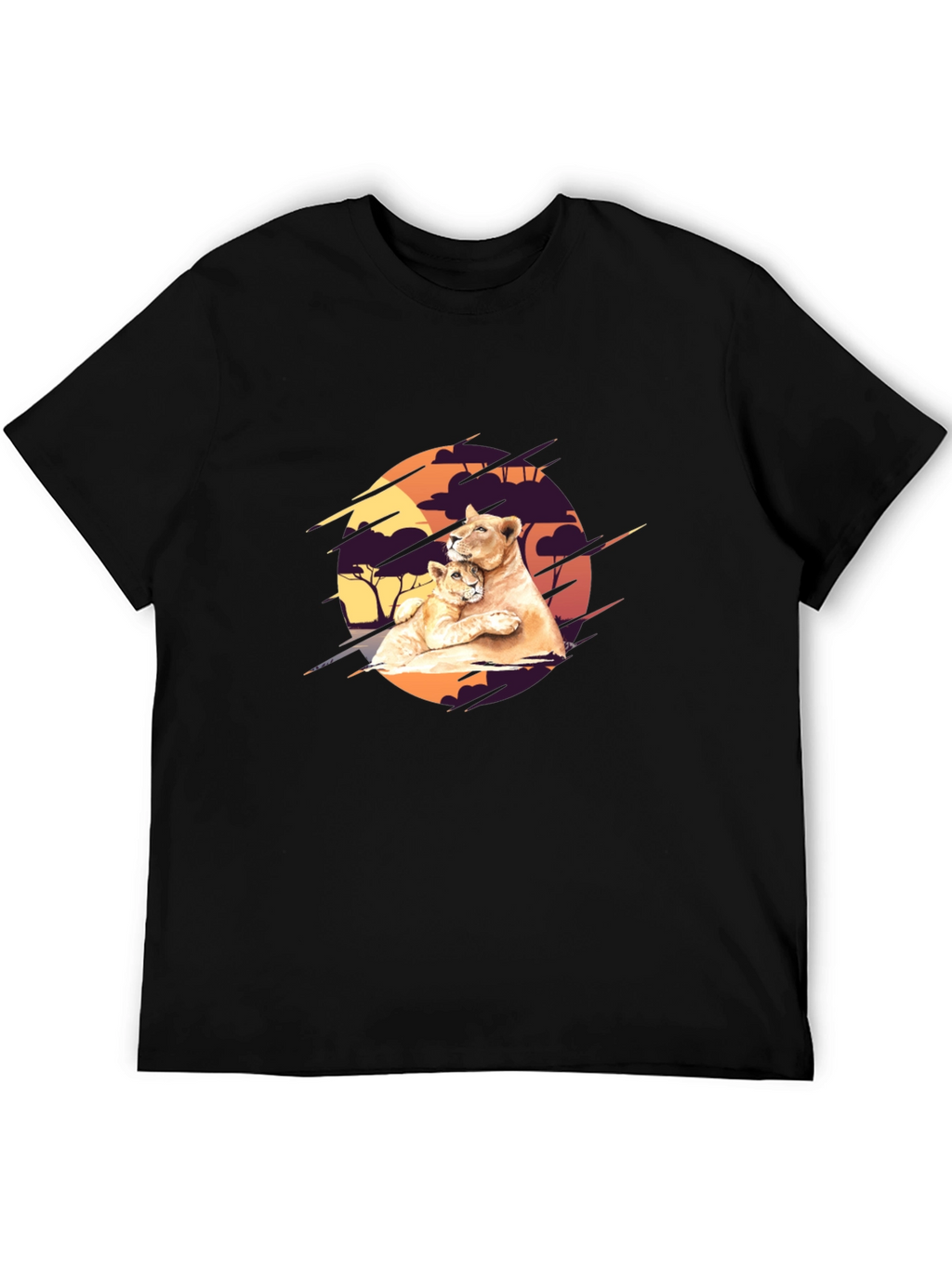 Lioness & Cub Graphic Tee - Black