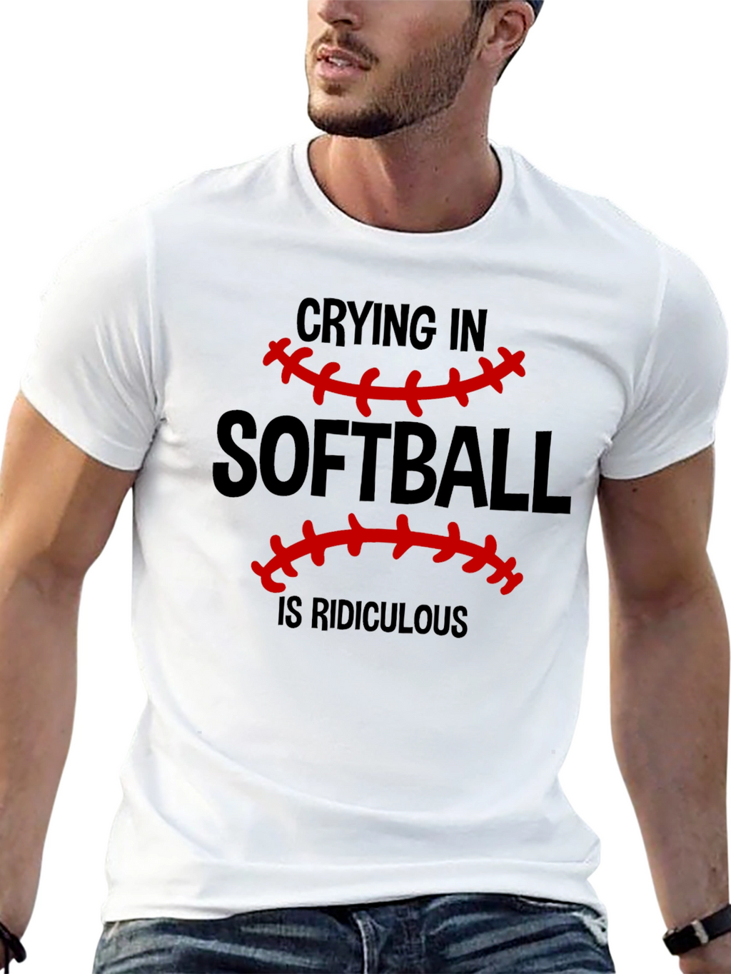Softball Crying is Ridiculous Graphic T-Shirt