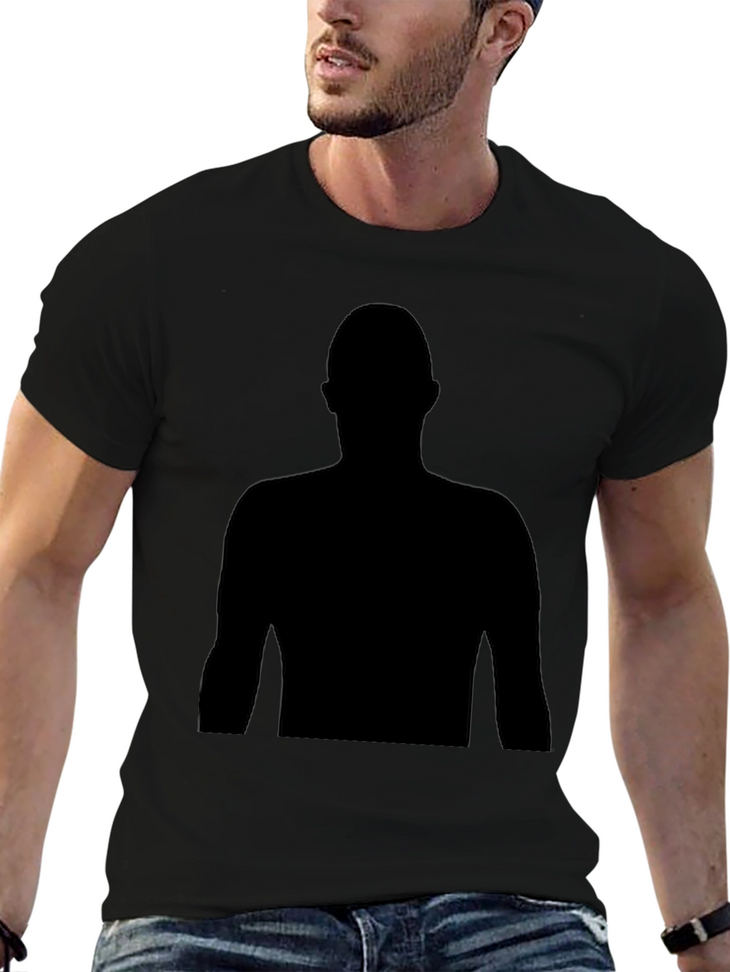 Black Silhouette Graphic Tee - Mens Casual T-Shirt